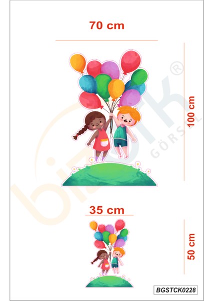 Renkli Uçan Balonlar ve Çocuklar Duvar Sticker Kreş Anaokulu Çocuk Odası Için modelleri