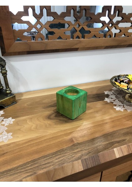 Doğal Ahşap Küp Kaktüs Saksısı modelleri