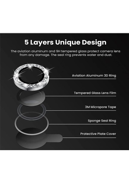 Apple iPhone 14/14 Plus Taşlı Sapphire Kamera Lens Koruyucu modelleri