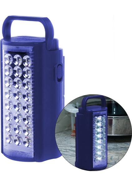 24 Ledli Şarjlı Işıldak (6V4A Akülü * Powerbank Özellikli) (4741)