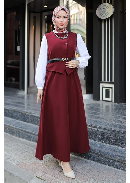 Asile Yelek Etek Ikili Takım 1341 - Bordo