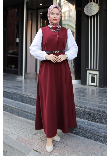Asile Yelek Etek Ikili Takım 1341 - Bordo