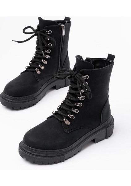 812-2121 Siyah Zümrüt Bağcıklı Fermuarlı Günlük Kadın Bot fırsatları
