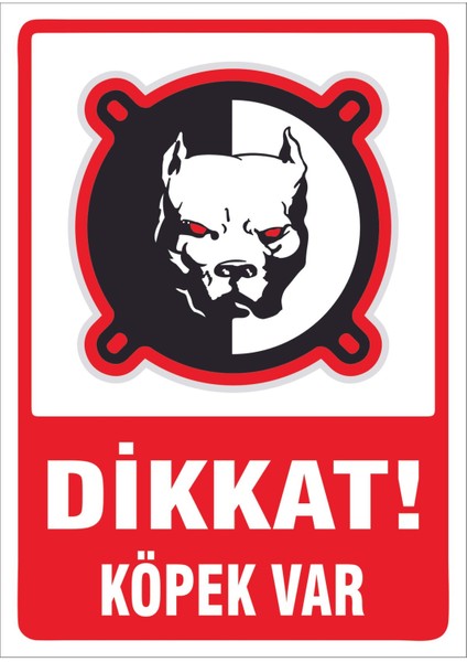Uyarı Levhaları " Di?kkat Köpek Var Pi?tbull" 30X40CM Pvc Levha