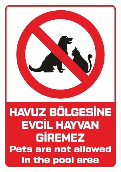 "pets Are Not Allowed In The Pool Area - 25X35 cm Dekota Levha"
