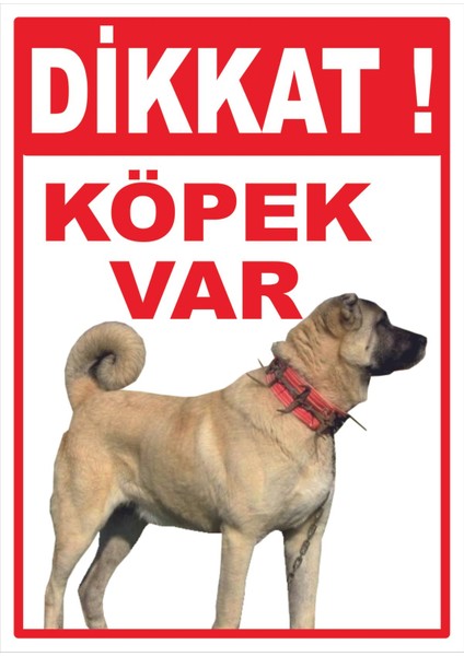 Uyarı Levhaları " Dikkat Köpek Var Kangal" 30X40CM Pvc Levha