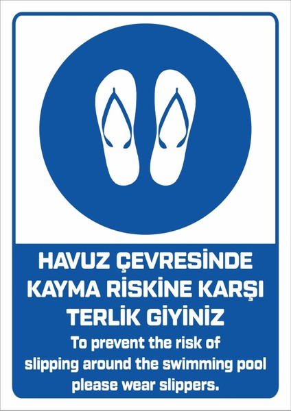 "slipping Around The Swimming Pool, Please Wear Slippers - 25X35 cm Dekota"