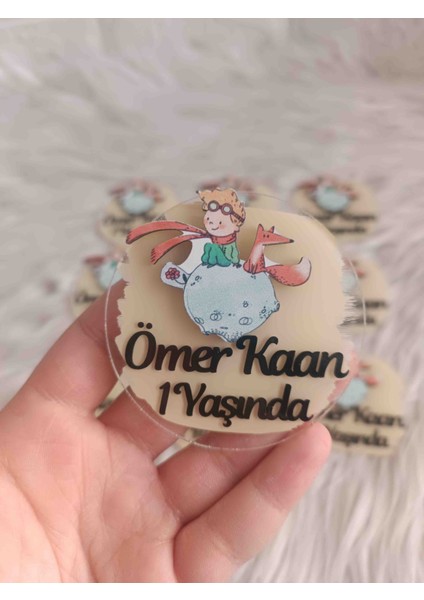 10 Adet Küçük Prens Konsept Pleksi Magnet Yenidoğan Doğum Günü Hediyelikleri