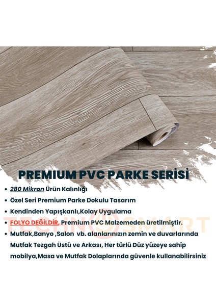 60×500 cm Kendinden Yapışkanlı Parke Görünümlü Premium Zemin Duvar Kağıdı Dolap Kaplama fırsatları