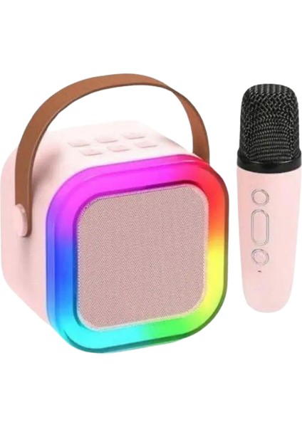 Karaoke Hoparlör 5W Tf Kart/usb/tws/ses Değiştirme Özellikli Mikrofonlu Rgb Işıklı Bluetooth Speaker