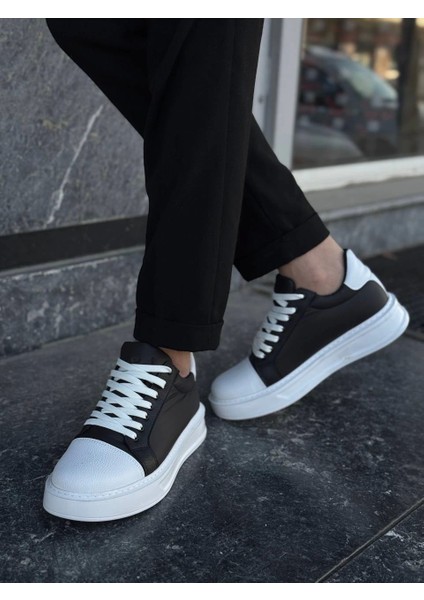 KB-X46 Kuback Siyah Beyaz Yüksek Beyaz Taban Günlük Spor Ayakkabı modelleri