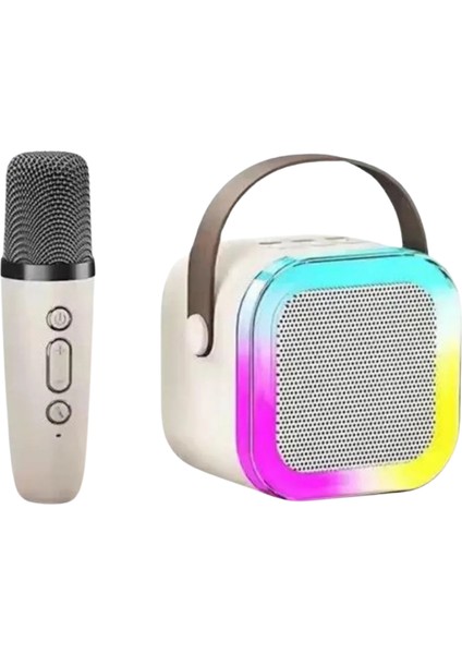 Karaoke Hoparlör 5W Tf Kart/usb/tws/ses Değiştirme Özellikli Mikrofonlu Rgb Işıklı Bluetooth Speaker