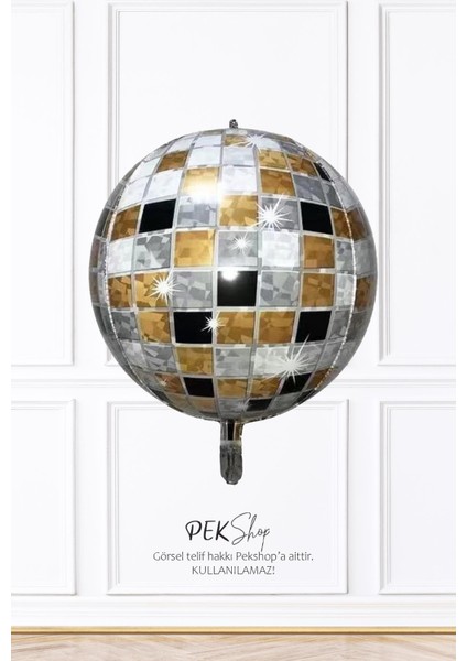 3 Renkli Disko Topu Folyo Balon 22INÇ