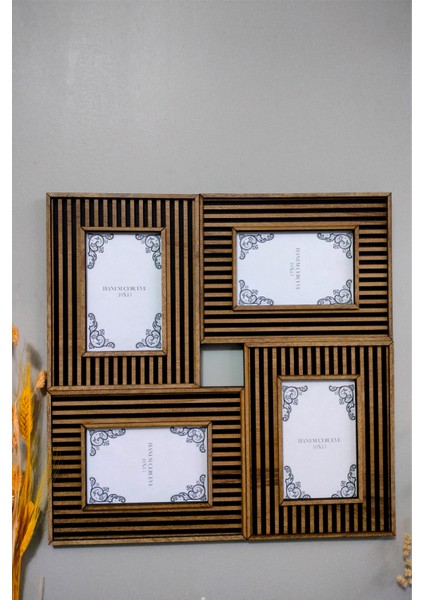 4'lü 10 x 15 cm Kolaj Fotoğraf Çerçevesi & Ahşap Mdf