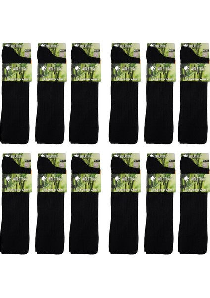 12'li Yazlık Askeri Bambu Çorap Seti, Bambu Çorap Siyah