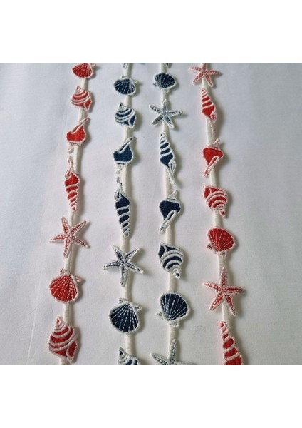 Deniz Kabukları Motifli Şerit Kurdele Nakış Modeli ( 6 Metre ) modelleri