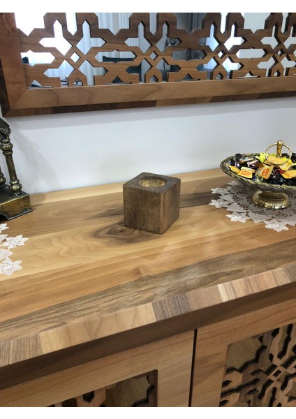 Kahverengi Doğal Ahşap Küp Kaktüs Saksısı modelleri