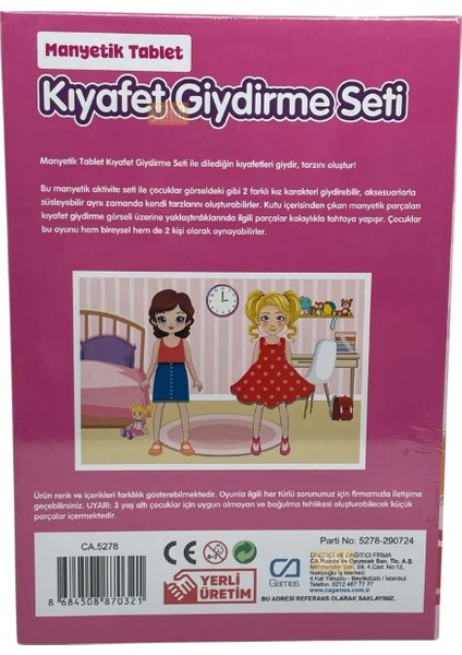 4+ Yaş 72 Parça Kız Çocuklar Için Manyetik Kıyafet Giydirme Seti Eğitici Aktivite Oyunu modelleri