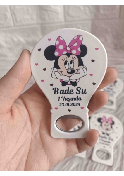 25 Adet Pembe Minnie Mouse Lu Balon Açacak Magnet Doğum Günü Yenidoğan Mevlüt Hediyelikleri