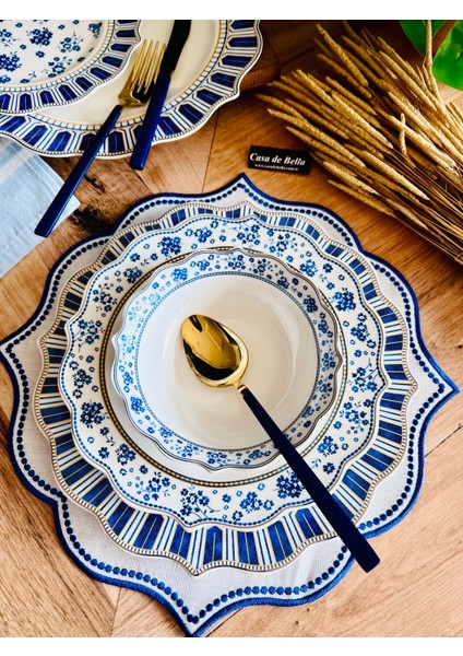 Cali 24 Parça 6 Kişilik Gold Şeritli Bone China Yemek Takımı fiyatları