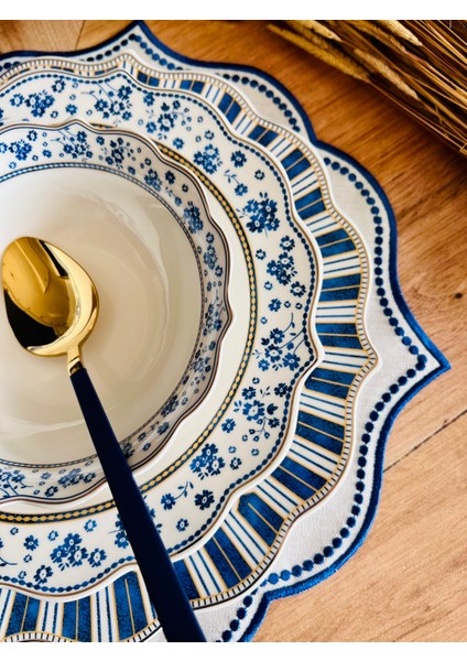Cali 24 Parça 6 Kişilik Gold Şeritli Bone China Yemek Takımı modelleri