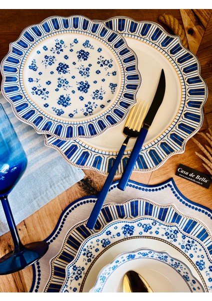 Cali 24 Parça 6 Kişilik Gold Şeritli Bone China Yemek Takımı fırsatları