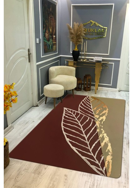 Kaymaz Taban Yıkanabilir Dijital Baskı Dekoratif Modern Desenli Dot Taban Halı Soft Serisi SFT22