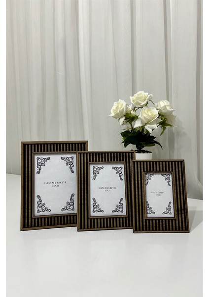 15 x 21, 13 x 18, 10 x 15 cm 3'lü Set Dekoratif Fotoğraf Çerçevesi & Ahşap Mdf fiyatları