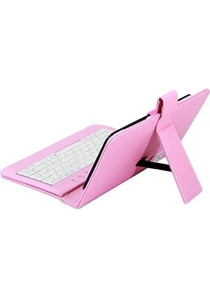 KB-TAB07 7" Pembe Micro+Mini USB Türkçe Q Klavye Tablet Pc Kılıfı