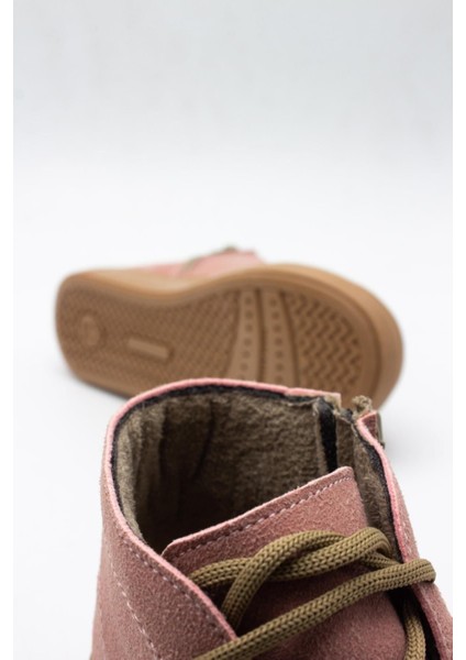 Bağcıklı Fermuarlı Deri Bebek Bot Pudra Pembe fiyatları