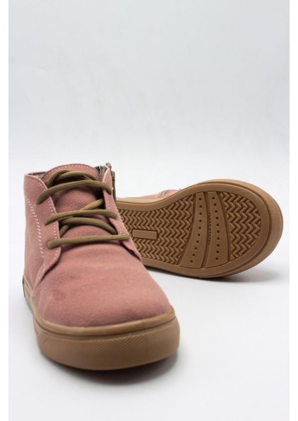 Bağcıklı Fermuarlı Deri Bebek Bot Pudra Pembe modelleri