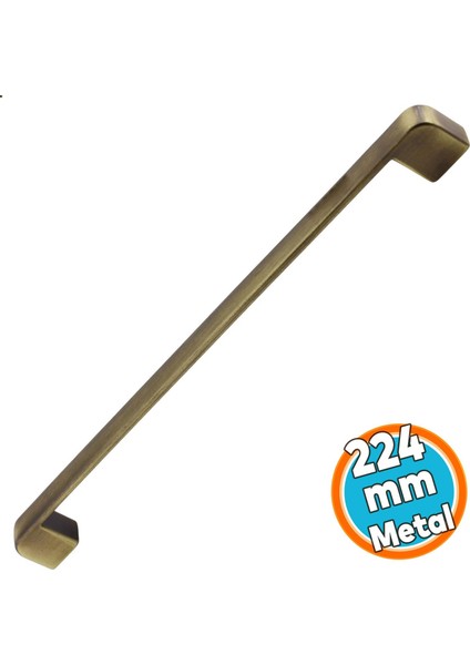 Metal Eskitme Antik Sarı 224 mm Mobilya Mutfak Çekmece Dolap Dolabı Kulbu Kulpları Oval