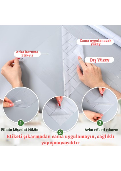 60CMX100CM Buzlu Desenli Cam Kaplama Filmi Statik Duşa Kabin Ofis Dekorasyon Folyo