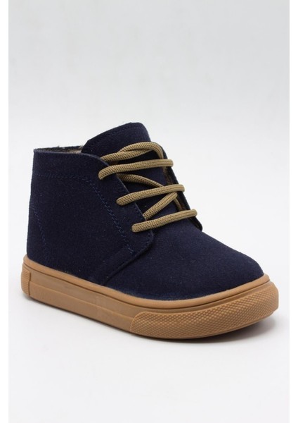 Bağcıklı Fermuarlı Deri Bebek Bot Lacivert modelleri