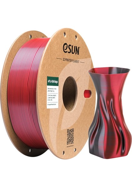 Urhanshop Esun Epla-Silk Magic Filament Siyah-Kırmızı