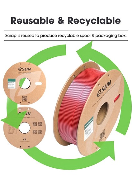 Urhanshop Esun Epla-Silk Magic Filament Siyah-Kırmızı