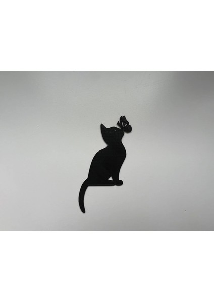 Dekoratif Kedi ve Kelebek Duvar Figürü