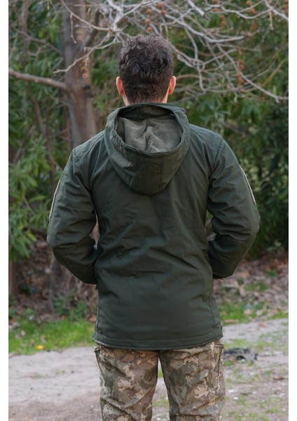 Haki 5 Cepli Kapüşonlu Softshell Soğuk Geçirmez Mont indirimleri