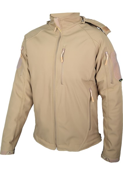 Bej 5 Cepli Kapüşonlu Softshell Soğuk Geçirmez Mont fiyatları