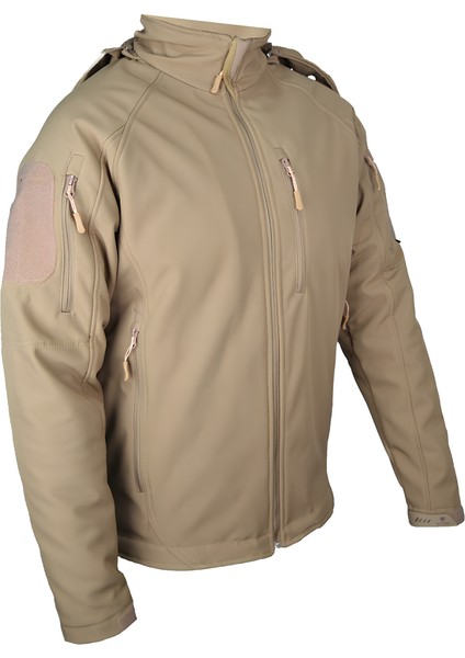 Bej 5 Cepli Kapüşonlu Softshell Soğuk Geçirmez Mont fırsatları