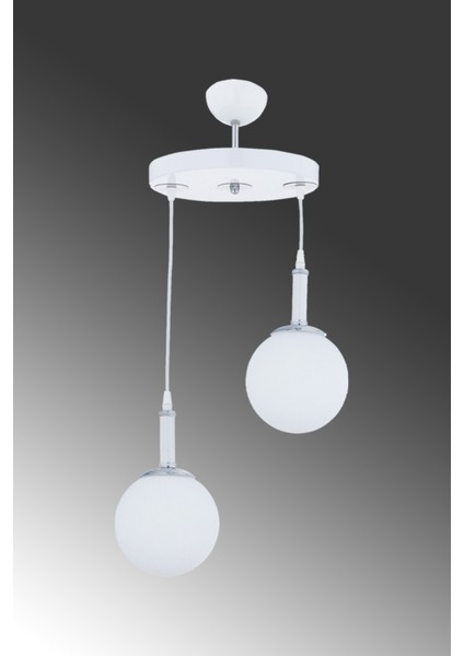 Sarkıt Parla Beyaz Tepsi 2'li Beyaz Camlı Avize fiyatları