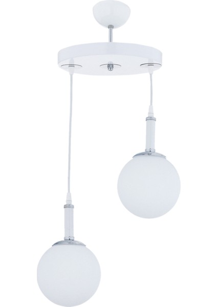 Sarkıt Parla Beyaz Tepsi 2'li Beyaz Camlı Avize modelleri