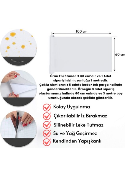 60×100 cm Kendinden Yapışkanlı Balıksırtı Desenli Premium Duvar Kağıdı Masa Dolap Kaplama