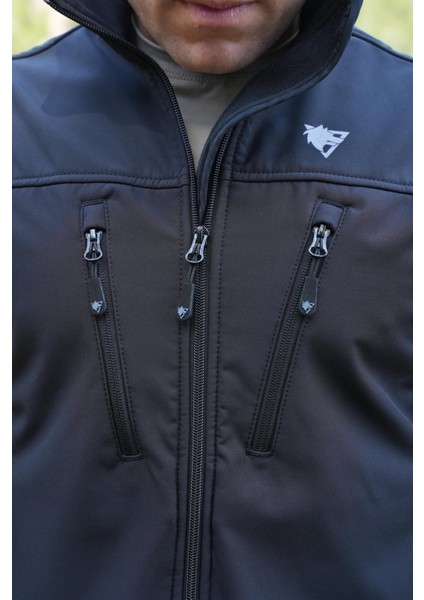 Softshell Mont Siyah, 7 Cepli Rüzgar Geçirmez Softshell Mont, Outdoor Siyah Mont fiyatları