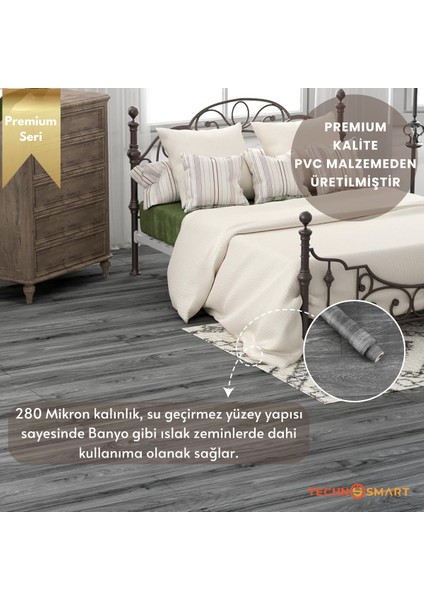 60×300 cm Kendinden Yapışkanlı Parke Görünümlü Premium Zemin Duvar Kağıdı Dolap Kaplama