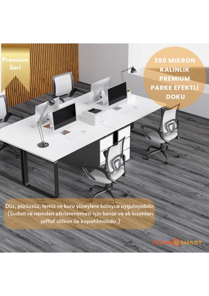 60×300 cm Kendinden Yapışkanlı Parke Görünümlü Premium Zemin Duvar Kağıdı Dolap Kaplama