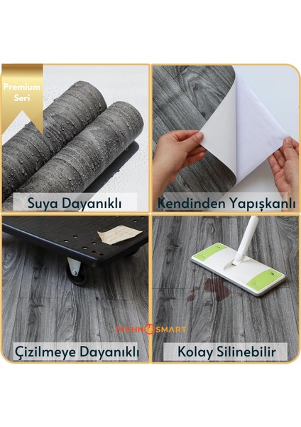 60×300 cm Kendinden Yapışkanlı Parke Görünümlü Premium Zemin Duvar Kağıdı Dolap Kaplama