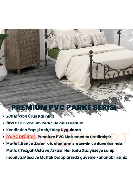 60×300 cm Kendinden Yapışkanlı Parke Görünümlü Premium Zemin Duvar Kağıdı Dolap Kaplama