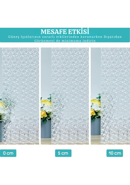 60CMX100CM Buzlu Desenli Cam Kaplama Filmi Statik Duşa Kabin Ofis Dekorasyon Folyo