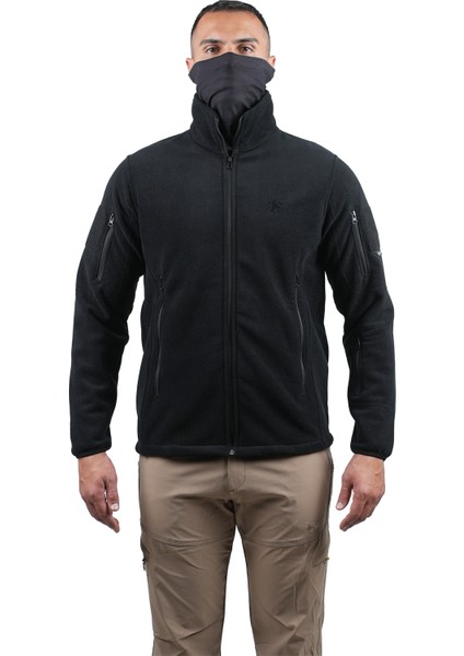 Siyah 5 Cepli Polar Ceket, Rahat ve Esnek Polar Mont